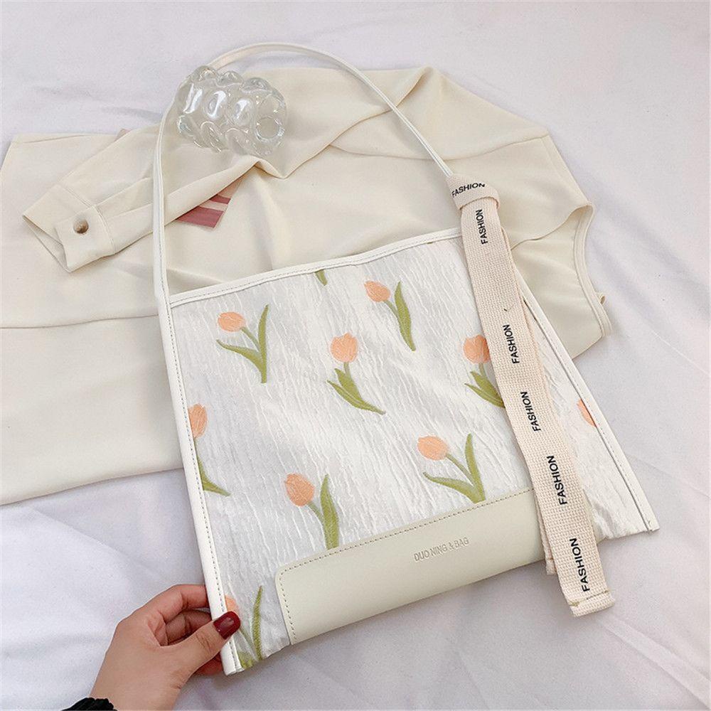 Túi Tote Đeo Chéo In Họa Tiết Hoa Xinh Xắn Dành Cho Nữ MIHAN1