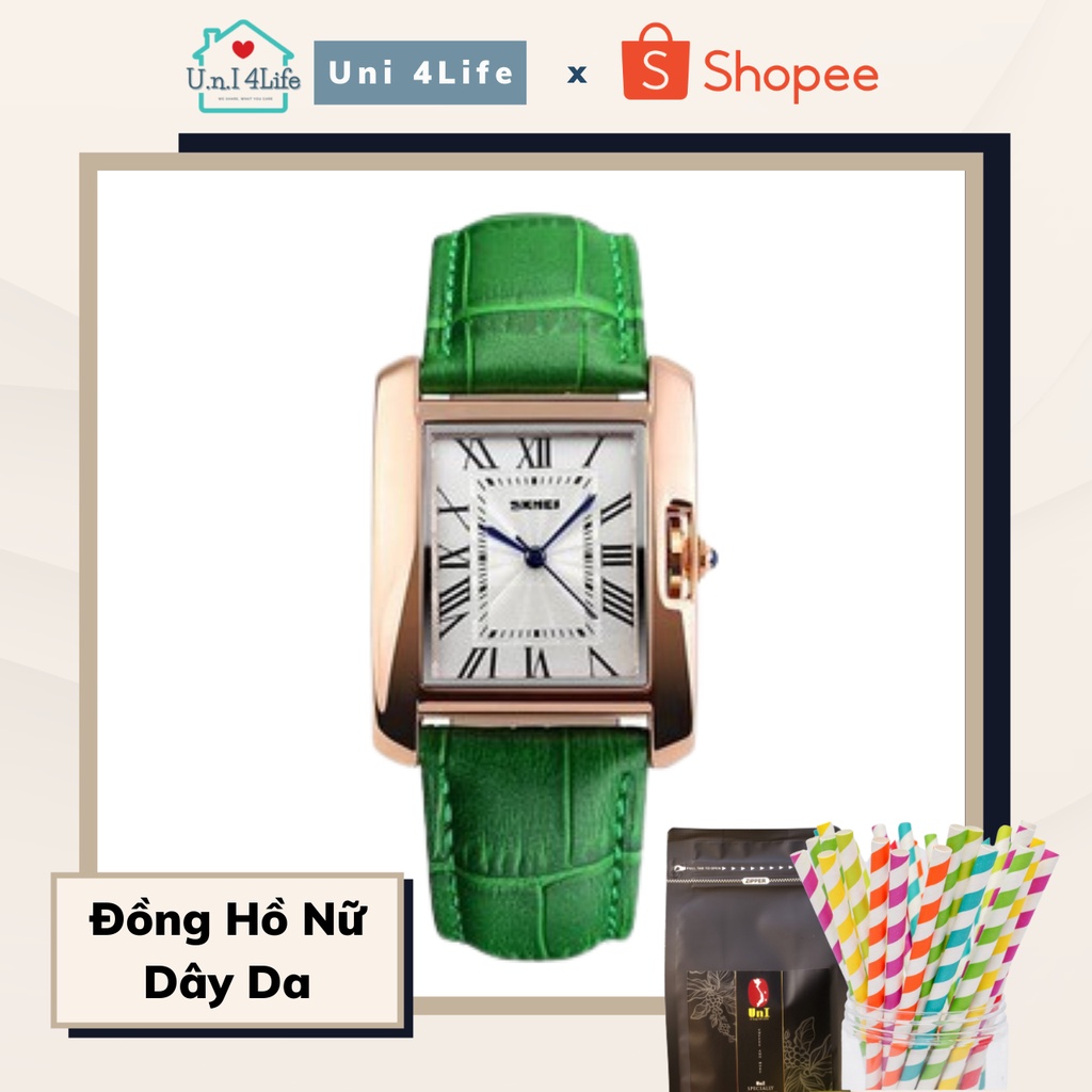 (Rust-X) Đồng Hồ Nữ SKMEI 1085 Dây Da DHA403 | UnI 4Life