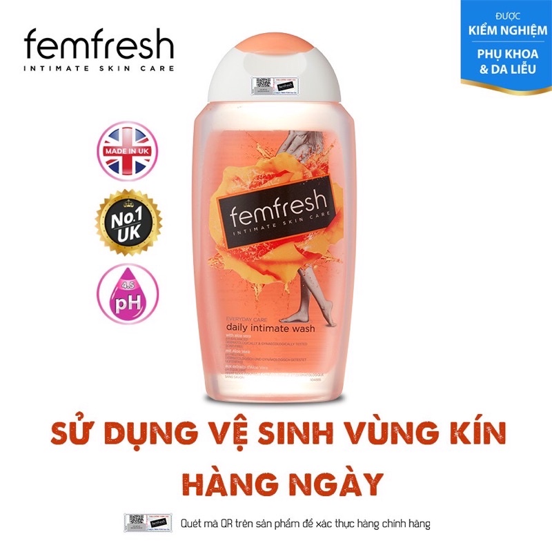 Dung dịch vệ sinh phụ nữ Femfesh Daily Intimate Wash 250ml[HÀNG NHẬP KHẨU]
