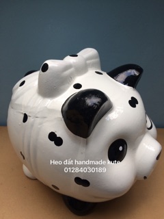Heo đất handmade chó đom Nơ XL