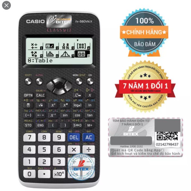 Máy Tính Casio FX 580VN X - Chính Hãng (Bảo Hành 7 Năm) [Văn Phòng Phẩm CALACO]