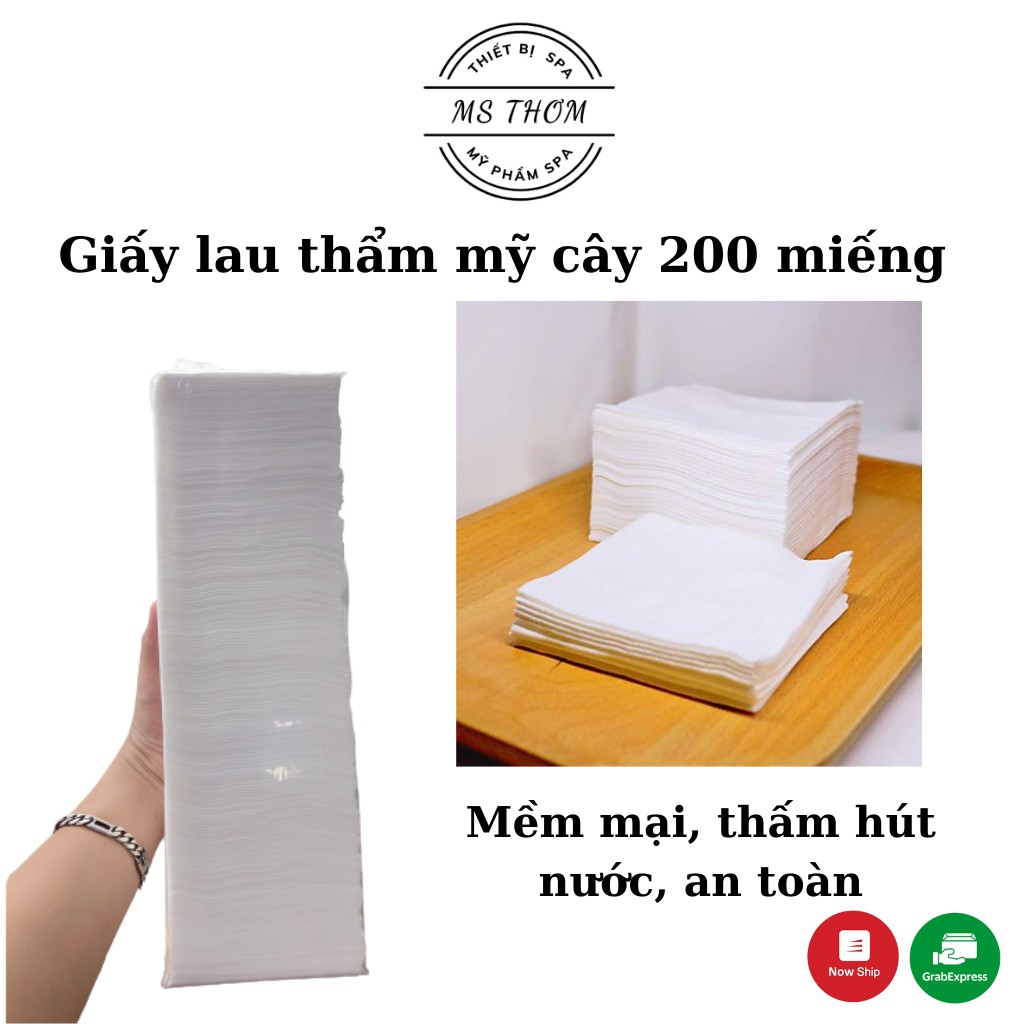 Giấy lau thẩm mỹ dùng để lau mặt trong Spa, Thẩm Mỹ Viện, giấy mềm mịn, dai, thấm hút nước tốt (200 miếng/cây) | BigBuy360 - bigbuy360.vn