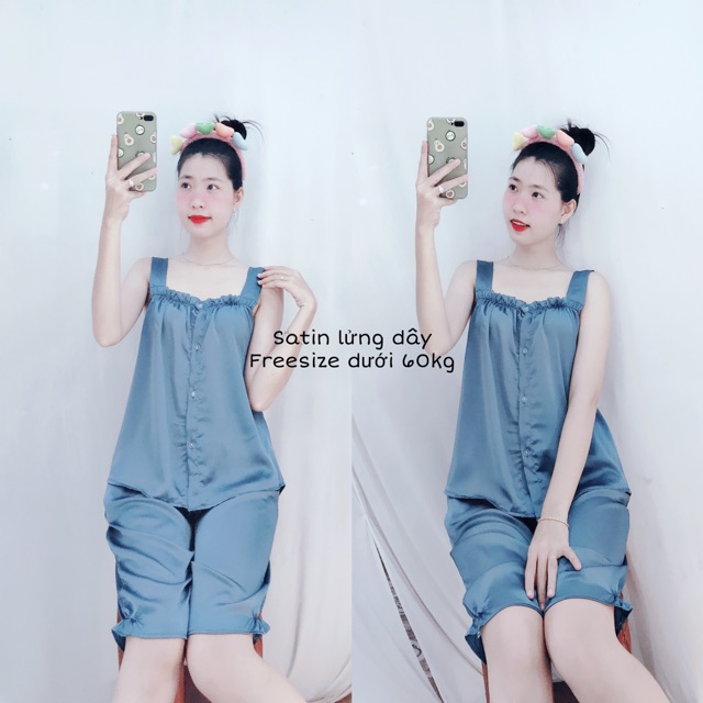 (Ảnh thật) Bộ mặc nhà dây lụa