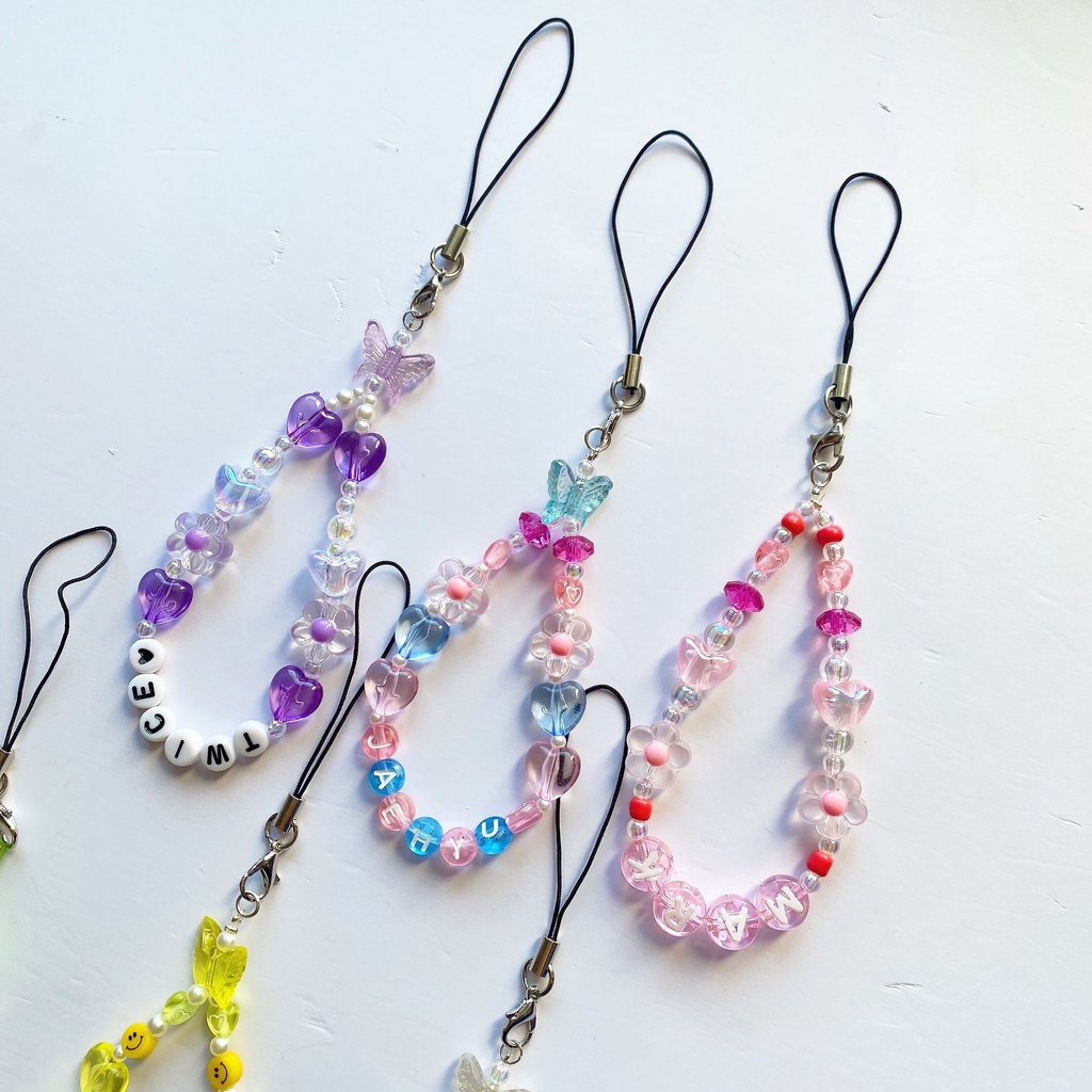 Strap chuỗi dây hạt kèm móc khóa in ảnh theo yêu cầu