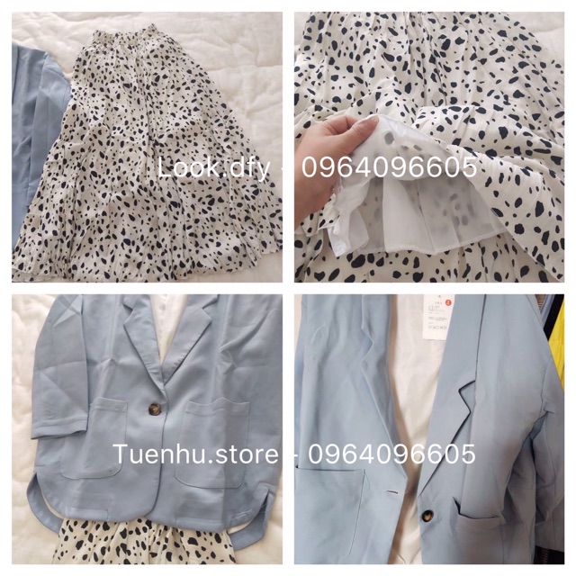 (Order-ảnh thật) bigsize S-4XL Set rời áo vest blazer + chân váy hoạt tiết nhăn 2019 | BigBuy360 - bigbuy360.vn