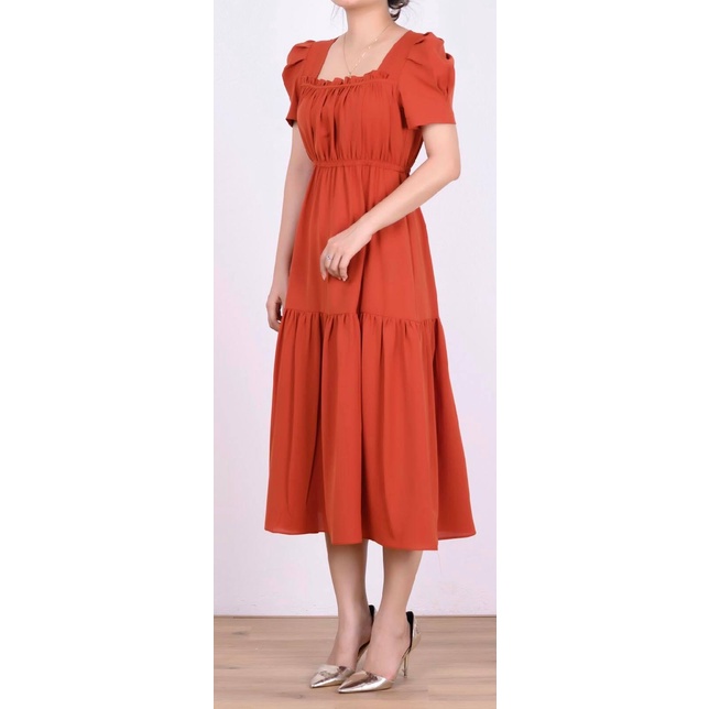 Đầm váy nữ tay bồng, đầm váy nữ chun eo cúp ngực TKFASHION DK828