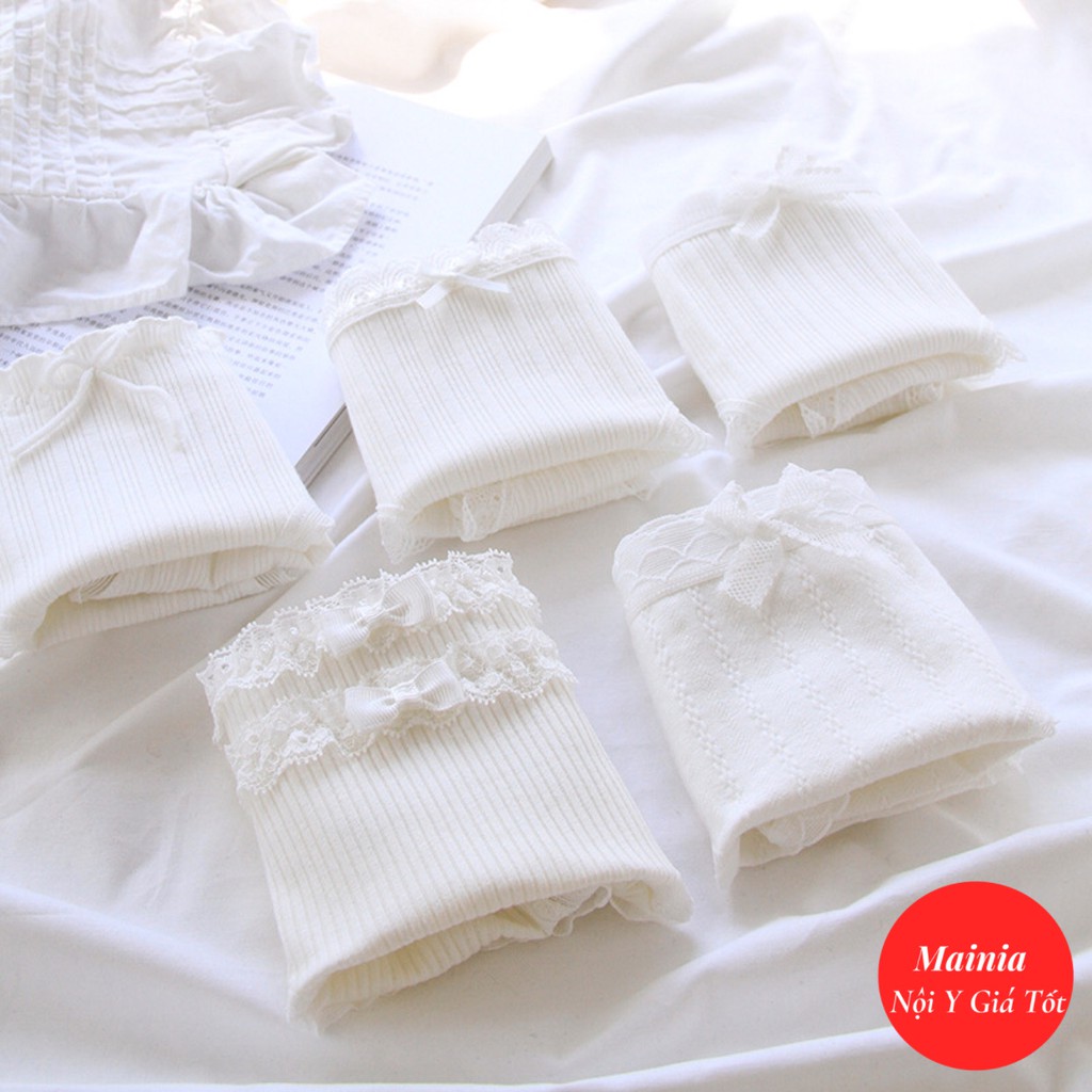 [Siêu Xinh] Quần Lót Cotton Nữ Dễ Thương Màu Trắng Co Giãn BigSize Mainia Shop