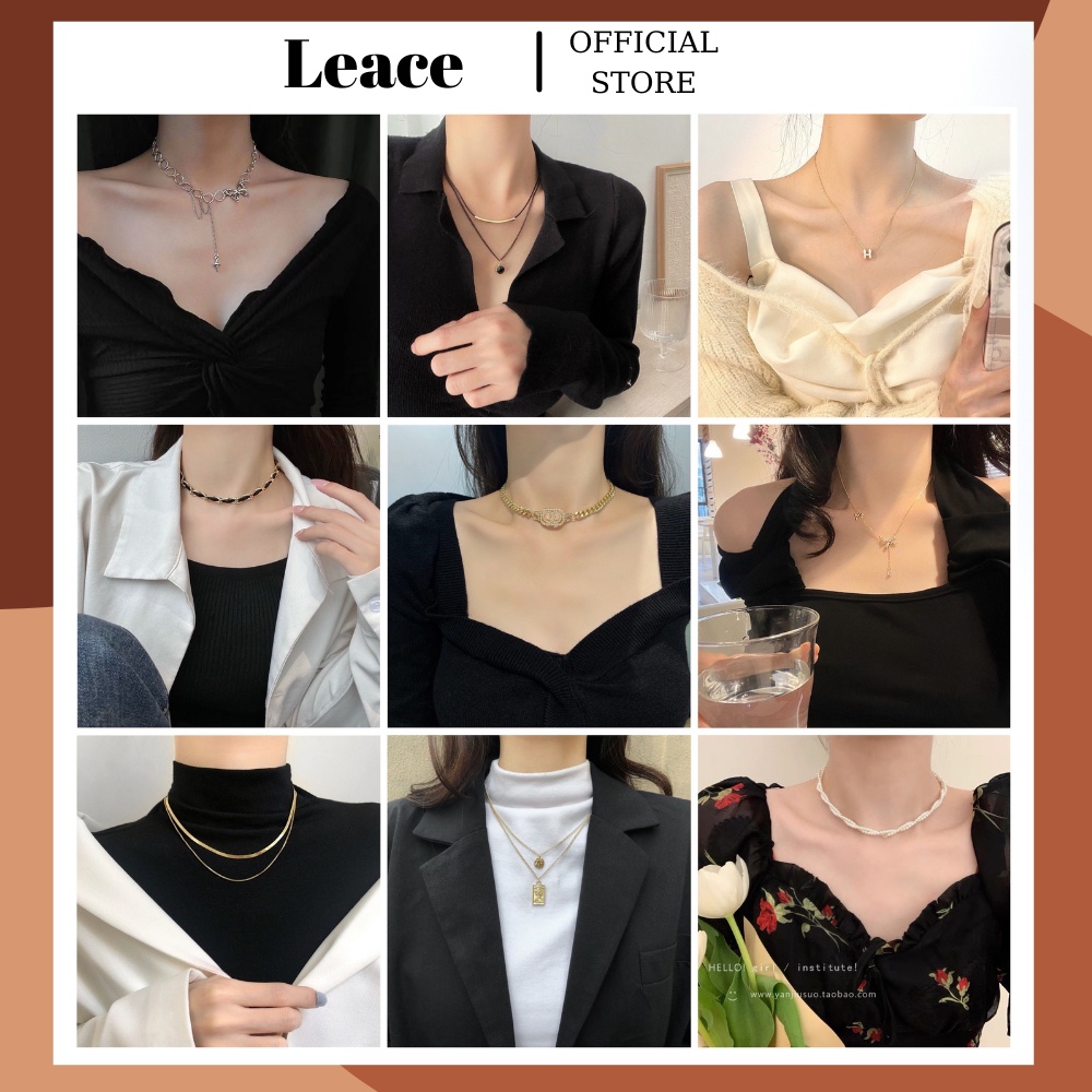 Tổng hợp dây chuyền, vòng cổ hợp kim mẫu mới Leace.accessories