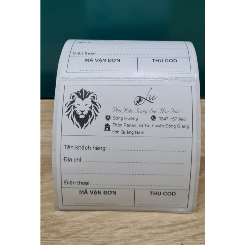 500 Tờ Hóa đơn in theo yêu cầu SIZE LỚN DÁN ĐƯỢC tem vận chuyển có sẵn keo kích thước 100x100 hình vuông tờ bự
