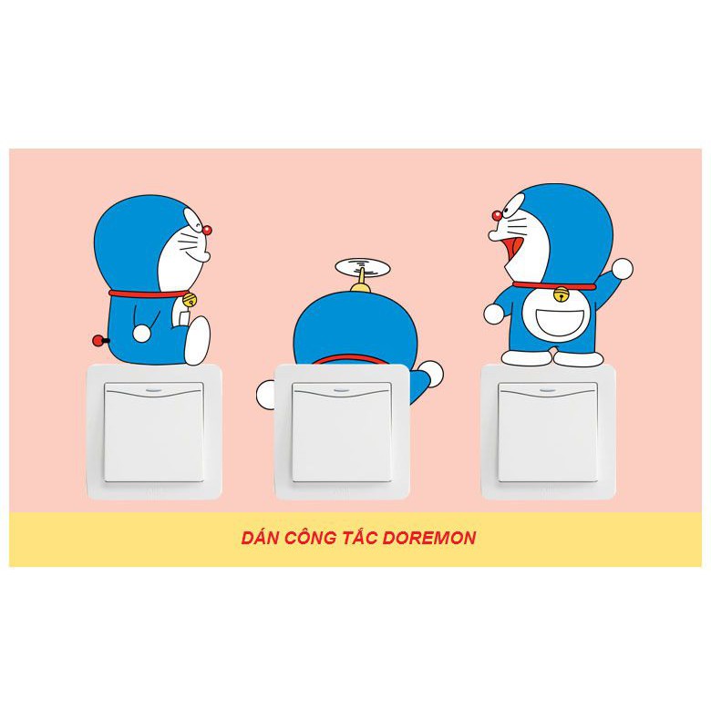 Decal 10 hình dán công tắc Doremon dễ thương Decal AmyShop DKN027