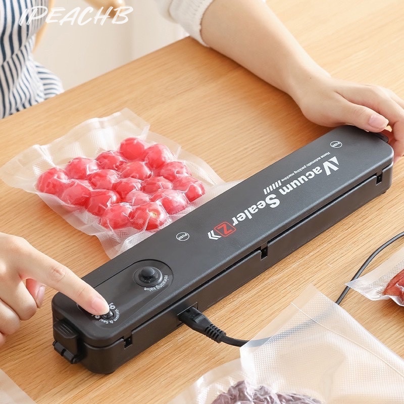 Máy Hút Chân Không Thực Phẩm Vacuum Sealer Da năng Dùng Tặng thêm 10 Túi, Thíc Hợp Cho Mọi Loại Túi Hút 40-300mm