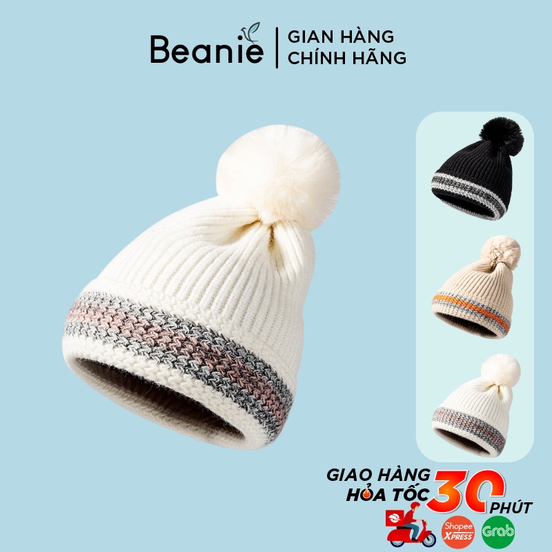 Mũ Len Thiêt Kế Họa Tiết Có Chóp Xinh Xắn BEANIE, Nón len Thêu Dệt Kim Nam Nữ, Phong Cách Cá Tính Nhiều Màu B028