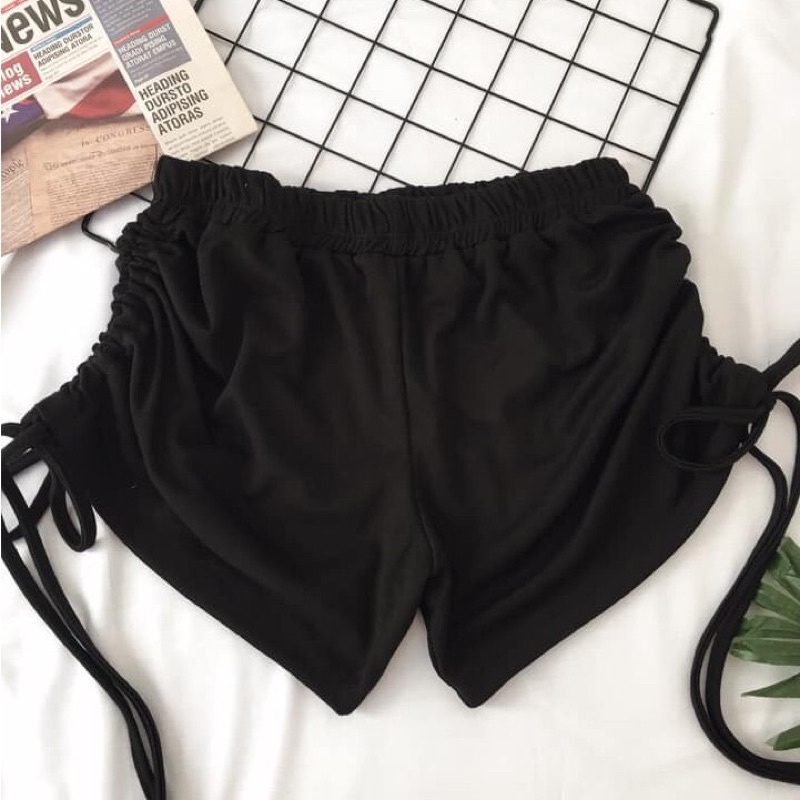 Quần tập rút hông siêu xinh chất thun cotton dày dặn co dãn tốt 2 màu