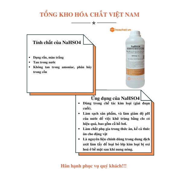 Sodium bisulfate NaHSO4, 500g, 1Kg, Tổng Kho Hóa Chất Việt Nam