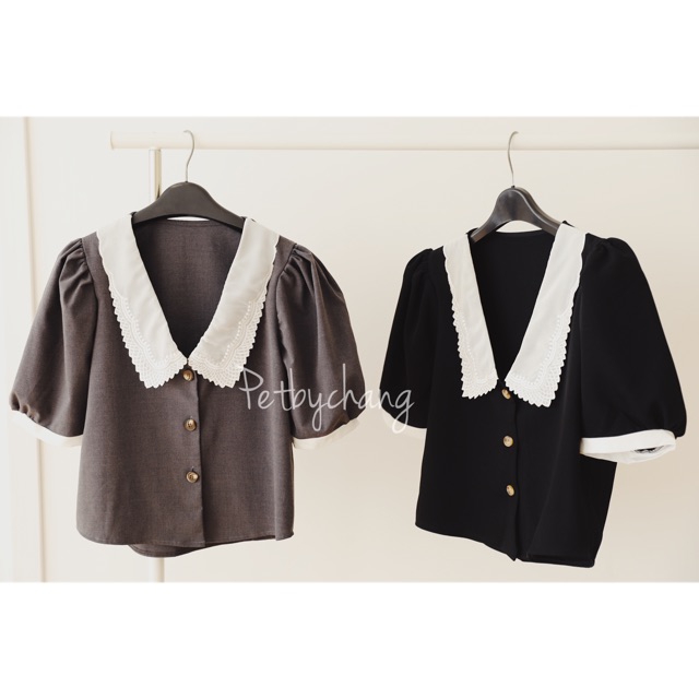 Áo cổ ren vintage