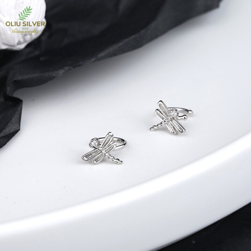 Bông Tai Bạc S925 Ear Cuff Kẹp Vành Chuồn Chuồn Dễ Thương | Khuyên Tai Nữ Trang Sức Bạc Thời Trang