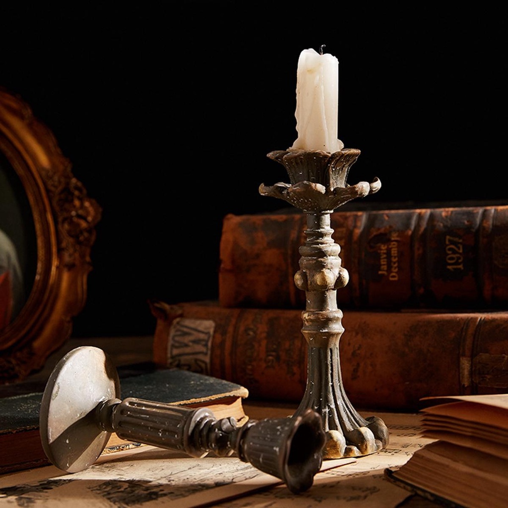 CLEOES Giá Đỡ Nến Bằng Nhựa Resin Kiểu Pháp Cổ Điển