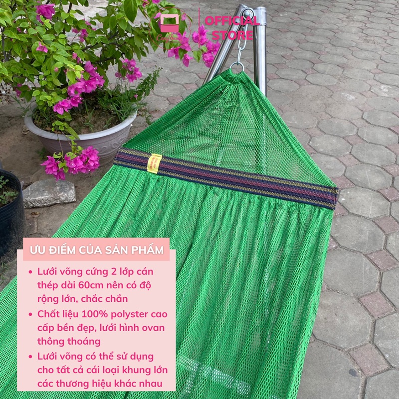 Lưới Võng Xếp Cán Thép, Cán Nhựa Size Lớn Lưới Dày Hai Lớp Bền Đẹp