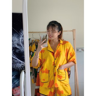 Pijama đùi bò sữa lụa mango