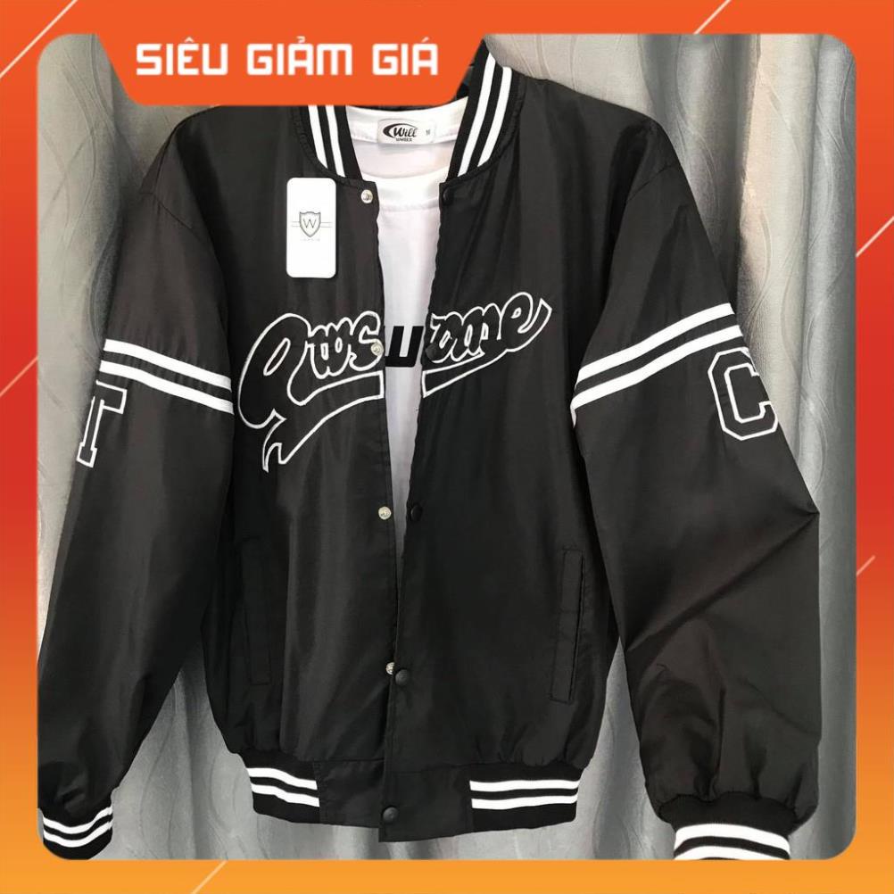 Áo Bomber Jacket Thêu chữ nổi CT WILL SHOP Unisex Nam Nữ (Ảnh Thật/Có sẵn)