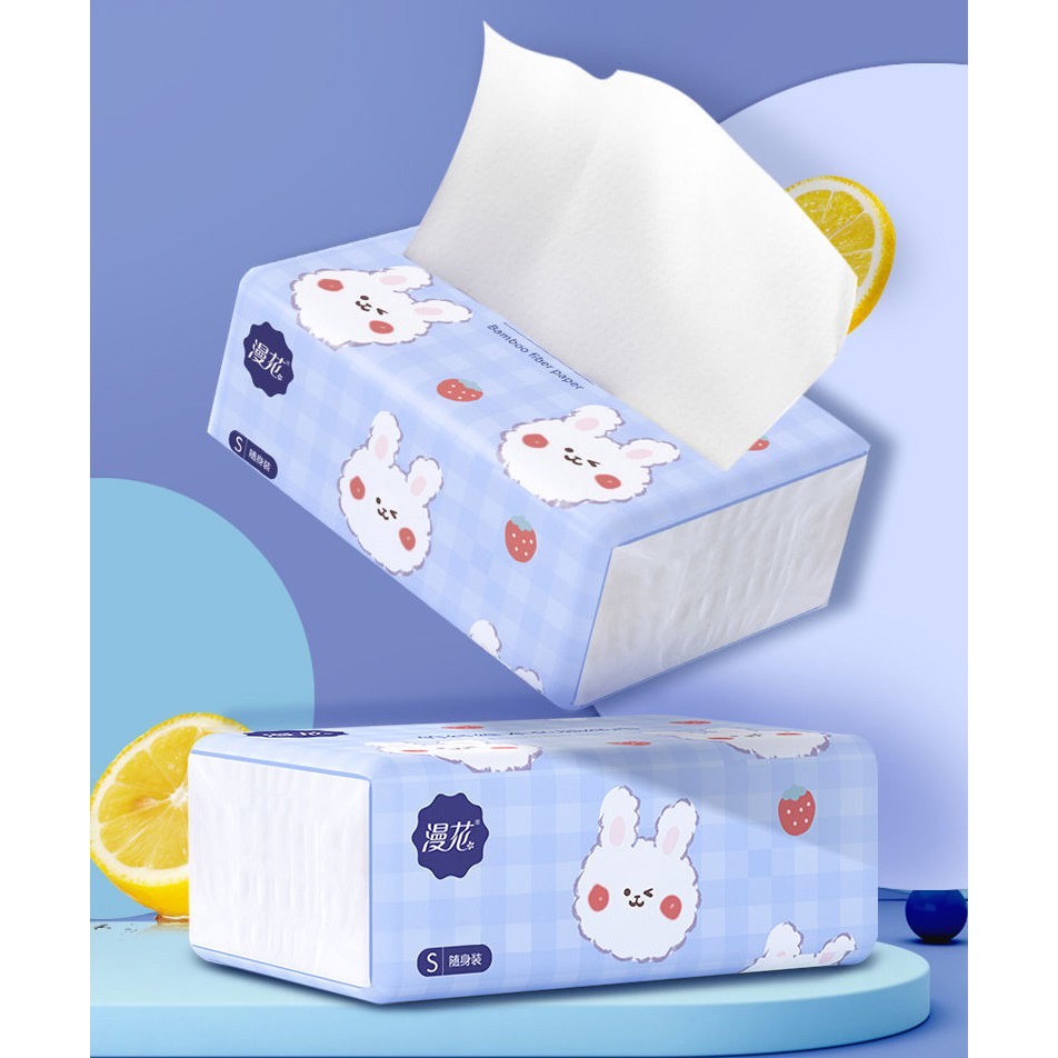 Khăn giấy con thỏ thùng 40 gói, giấy ăn hình con thỏ mềm mịn, thấm hút tốt