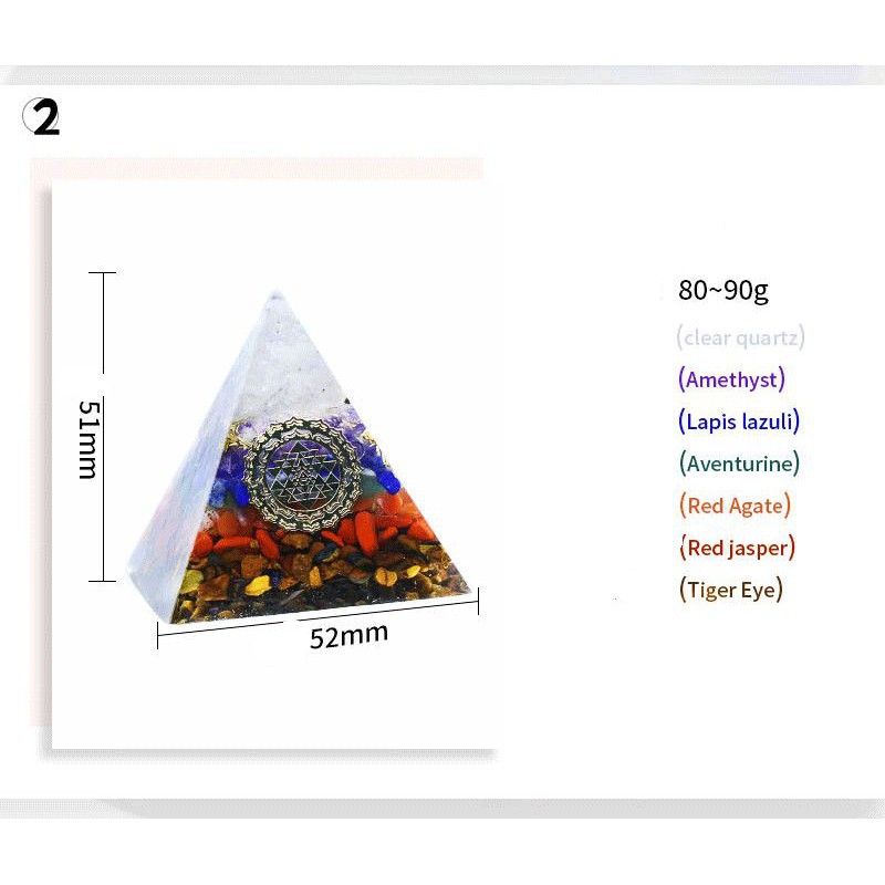 Đá Thanh Tẩy Chakela Kim Tự Tháp Chakra 7 Đá Năng Lượng Tốt DA23