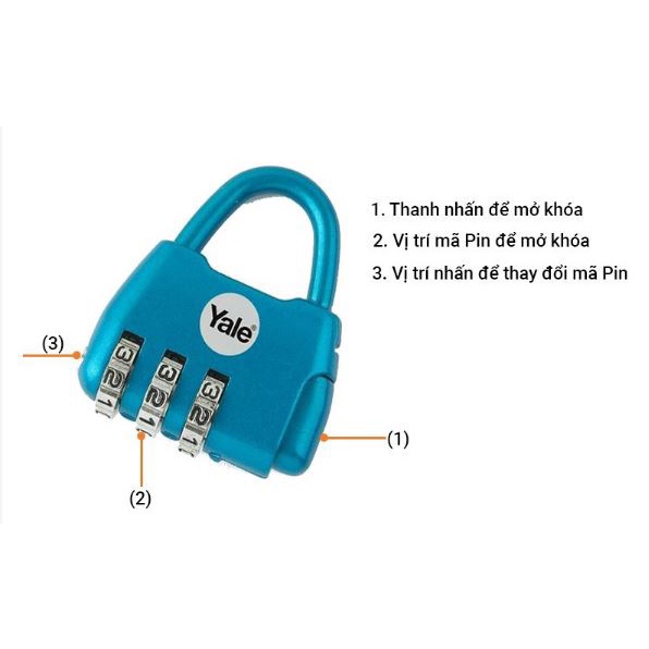 Khóa du lịch/ Khóa vali NOVELTY 3 số màu xanh/màu hồng Yale Y-NOVELTY-2B