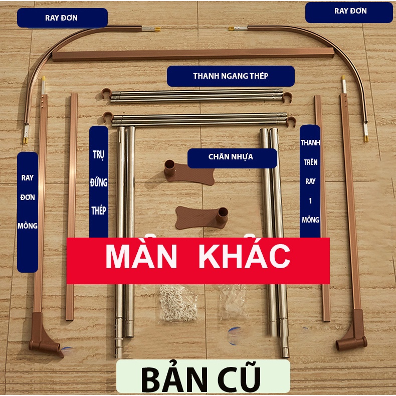 Màn khung không khoan tường kéo rèm lùa tay cao cấp EASY DREAM -Mùng ngủ chống muỗi kiểu dáng công chúa