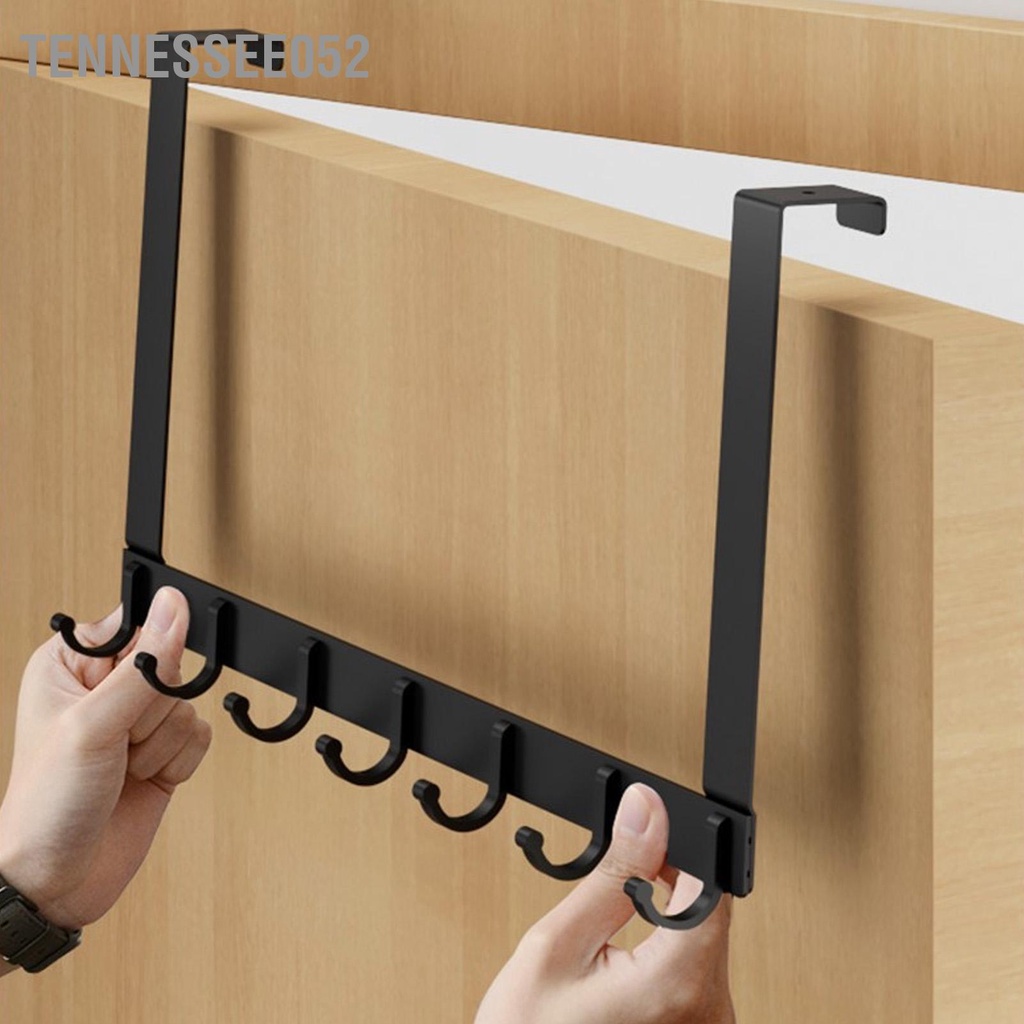 Móc treo đồ Sau Cửa - Móc treo quần áo sau cửa 6 Chấu màu đen bằng Nhôm cho Phòng tắm