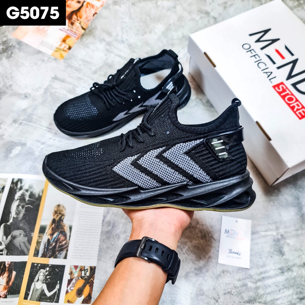 Giày Thể Thao Nam MENDO - Sneaker Màu Xám - Đen -  Xanh Đen, Giày Thể Thao Đế Độn Tăng Chiều Cao - G5080