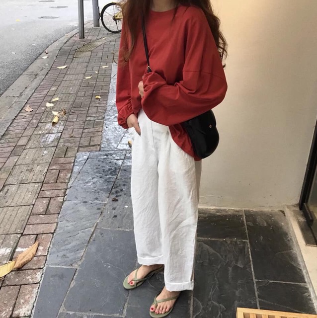 ÁO THUN TAY DÀI BO CHUN STYLE ULZZANG CHO CÔ NÀNG BÁNH BÈO
