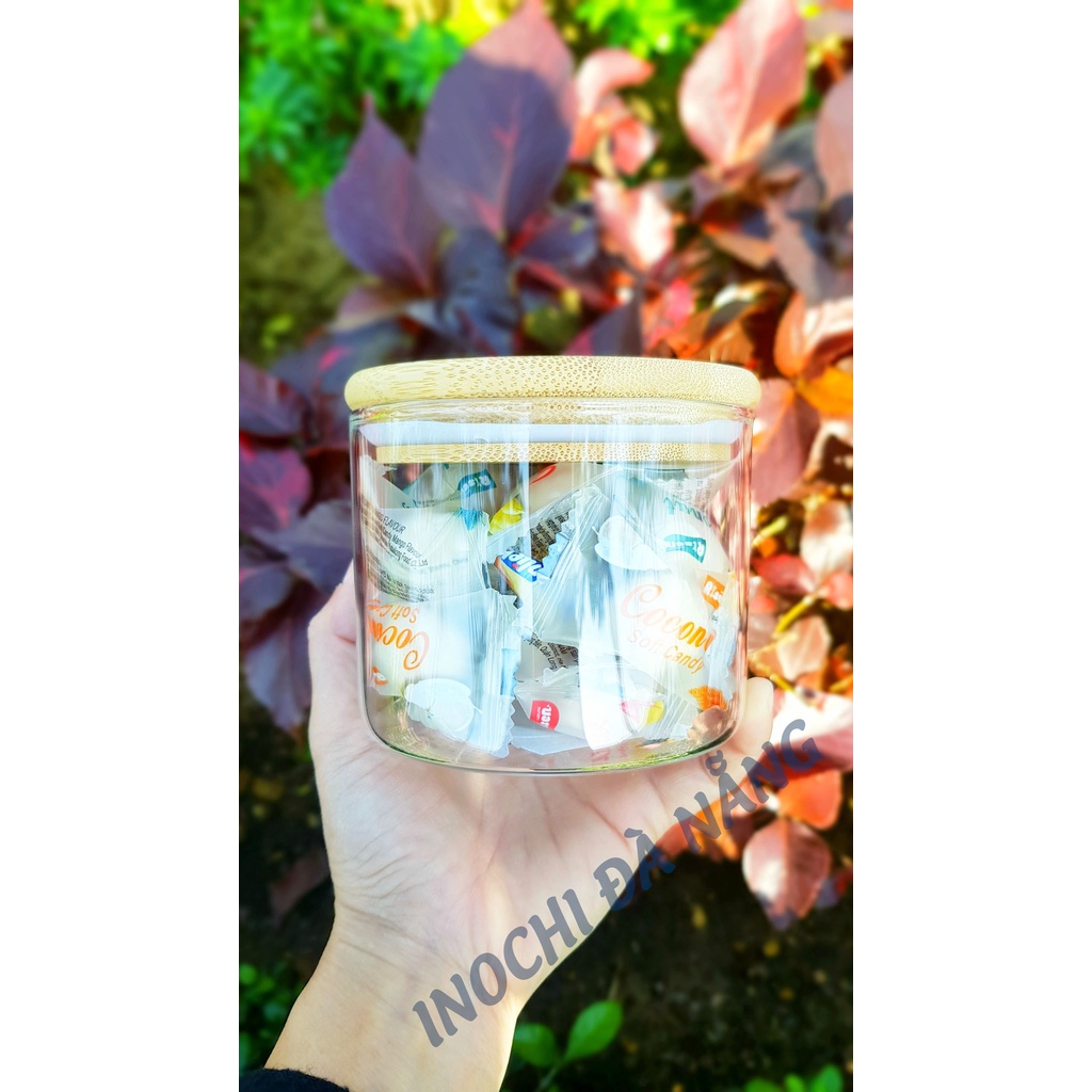 Hũ thuỷ tinh nắp tre Nikko 500ml, 1000ml, 1500ml