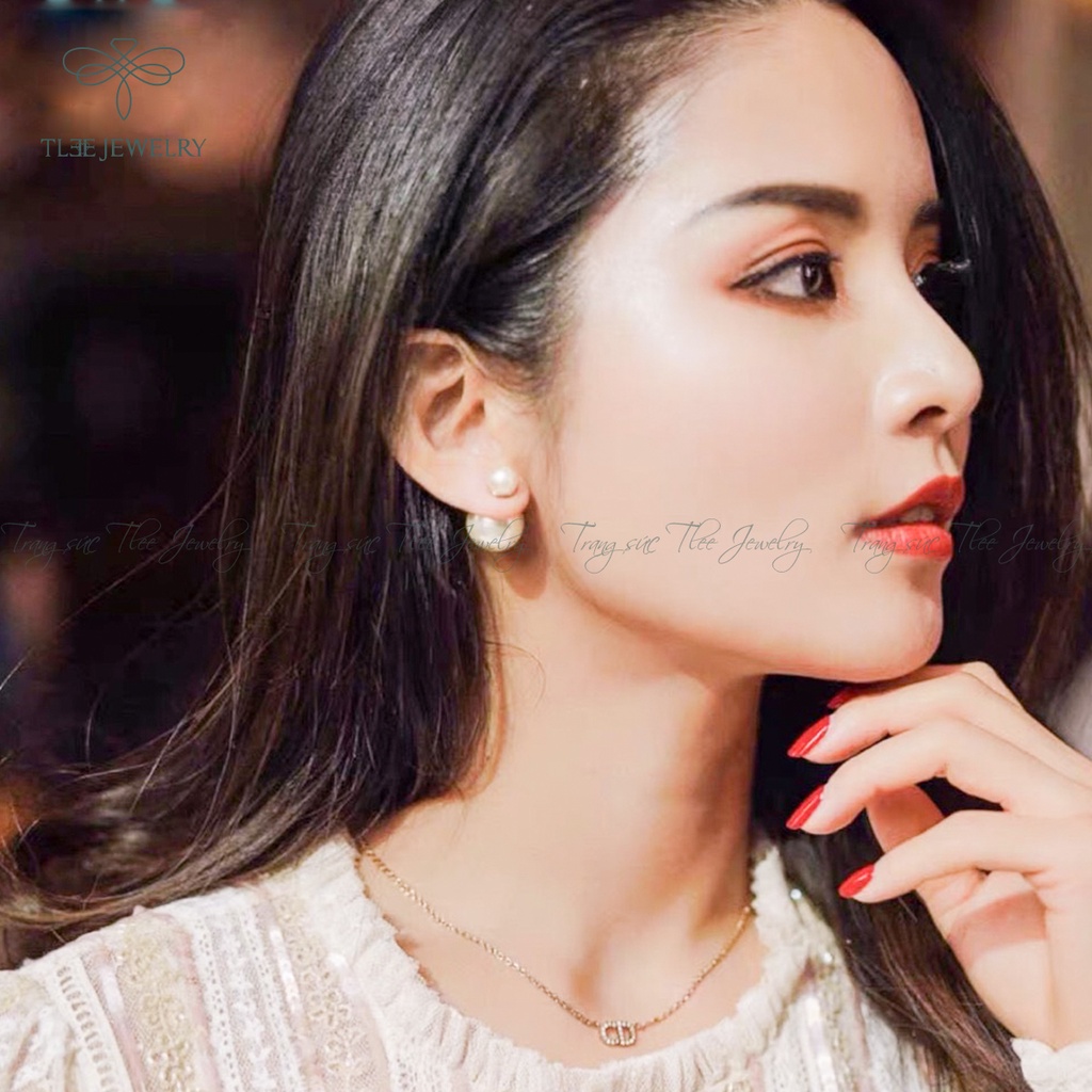 Khuyên tai bạc nữ TLEE hạt trai tròn sang trọng NCJ B0186