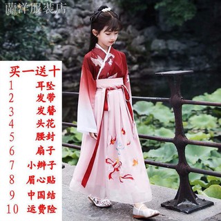 Đầm hán phục cách tân phong cách trung hoa cho bé gái