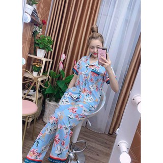 Bộ mặc nhà - Pijama nữ tay ngắn quần dài, lụa mịn - Form (42-58kg)