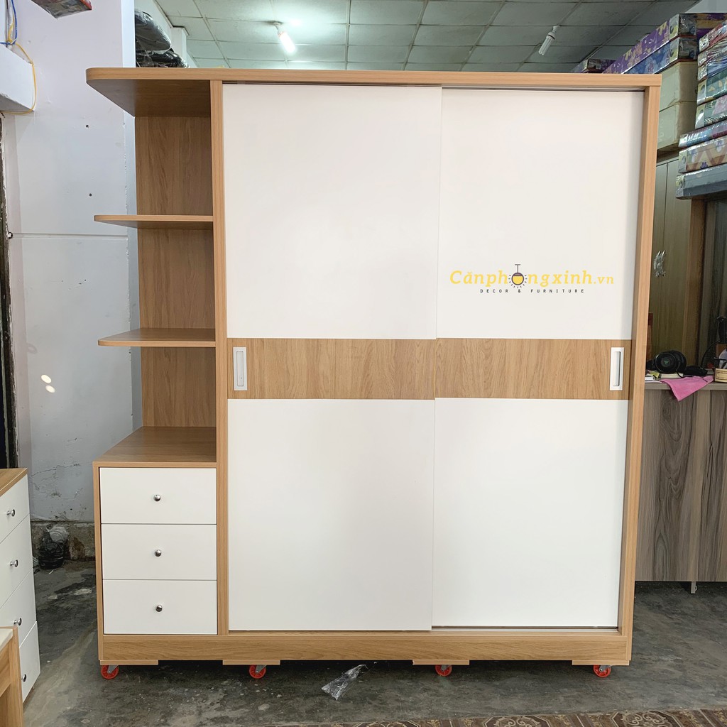 Tủ áo cửa lùa có kệ gỗ MDF CPX-T09