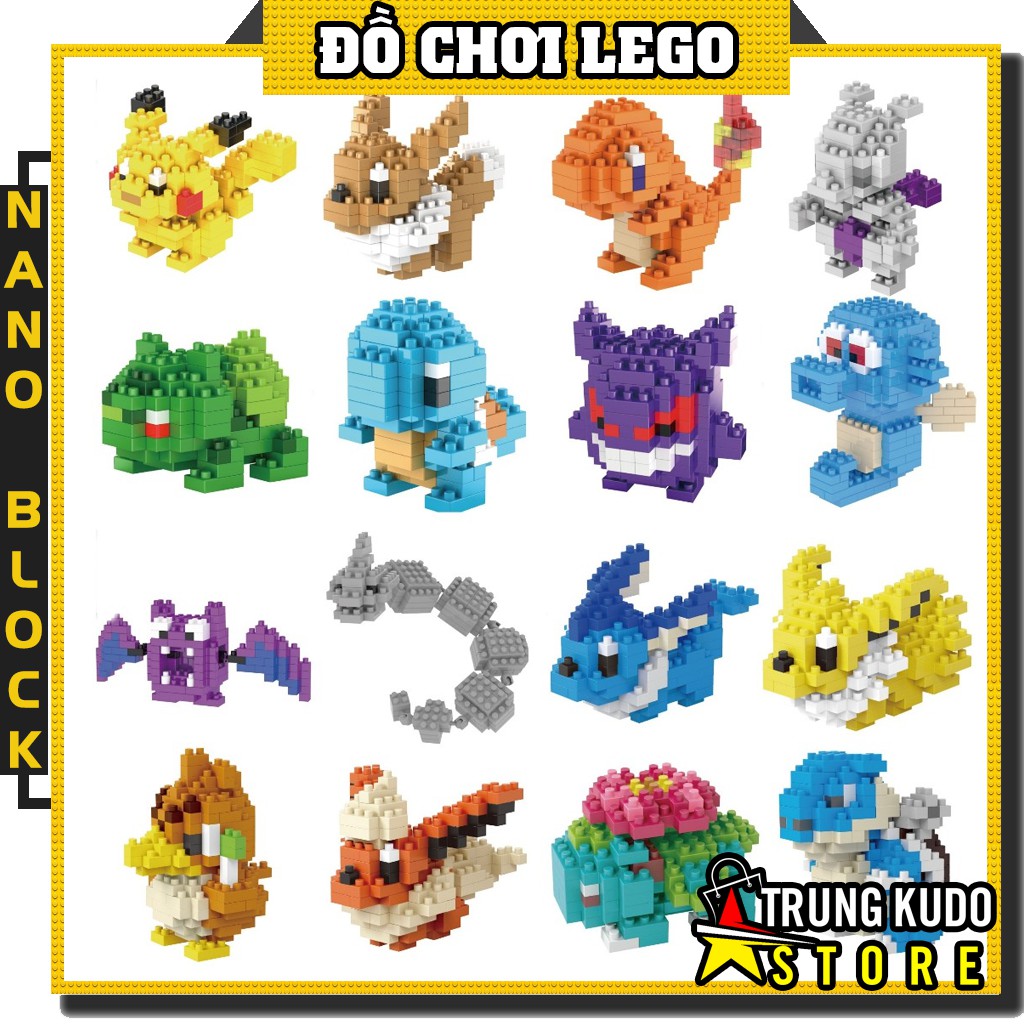 Đồ chơi xếp hình Lego Poke nhiều nhân vật thích hợp làm quà làm mô hình trang trí