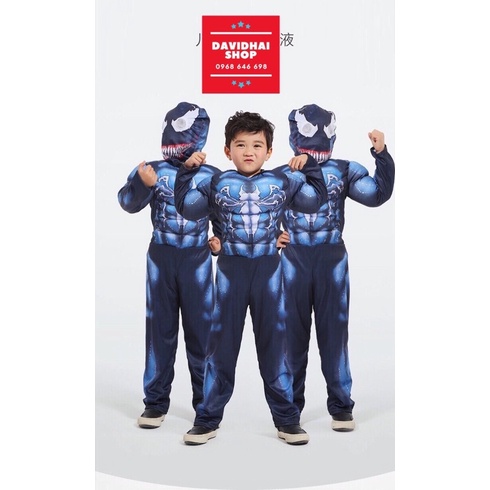 TRANG PHỤC SIÊU NHÂN VENOM HÓA TRANG SIÊU ANH HÙNG TRẺ EM