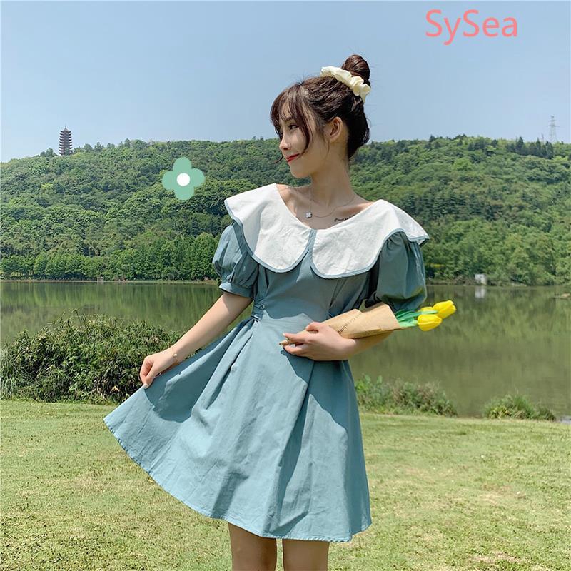 [ Mã FAGREEN1505 giảm 10% tối đa 30K đơn 99K] Women Purple Sweet Dress Fashion Short Sleeve Dress | BigBuy360 - bigbuy360.vn