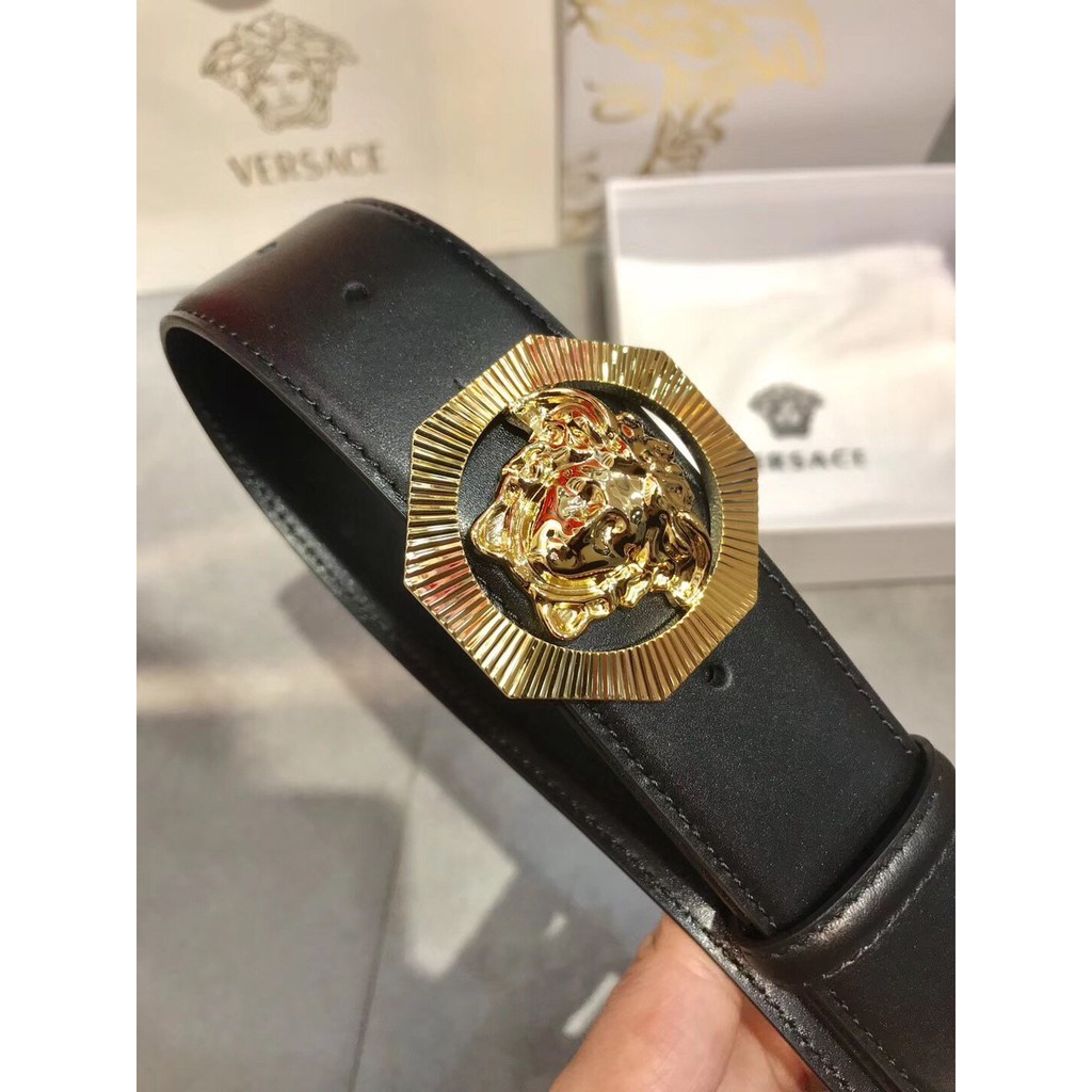 Thắt lưng versace Belt Couple Genuine Leather Luxury Waist Strap Jeans Pants Pin Buckle Waistband 326