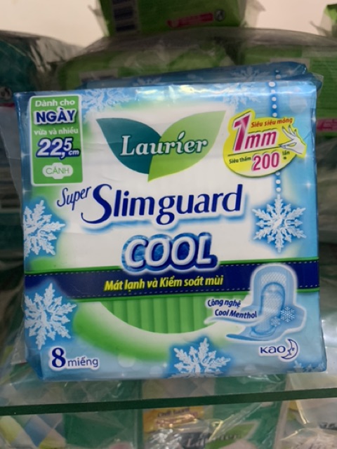 [ Combo] 4 gói Laurier Slimguard COOL băng vệ sinh cao cấp gói 8 m