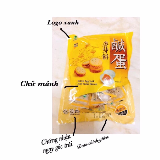 Combo 5 túi bánh trứng muối 500g date T1/22 Đài Loan