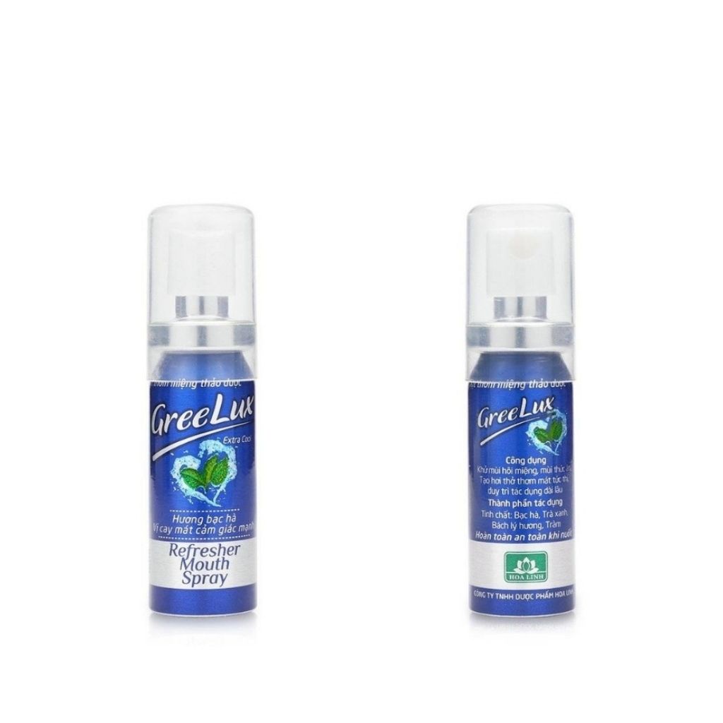 Xịt Thơm Miệng Greelux Extracool Thảo Dược 12ml (vị cay mát lạnh) - Nước Khử Mùi Hôi Miệng Greelux Vị Bạc Hà Bình Mini
