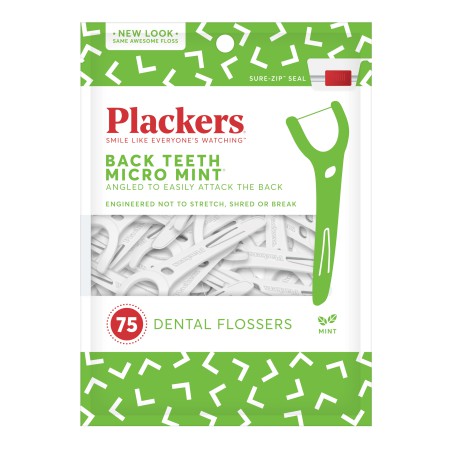 Tăm Chỉ Nha Khoa Plackers Back Teeth Micro Mint từ Mỹ (gói 75 cây) [Hàng Mỹ-Giá Tốt]