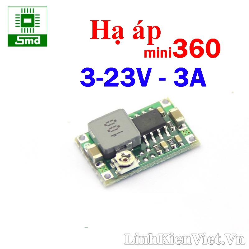 Mạch Hạ áp mini 360 3A điện Áp 4,5 - 28V DC-DC module Buck điện áp điều chỉnh ổn áp nguồn DC 3V3, 5V, 9V, 12V MP2307