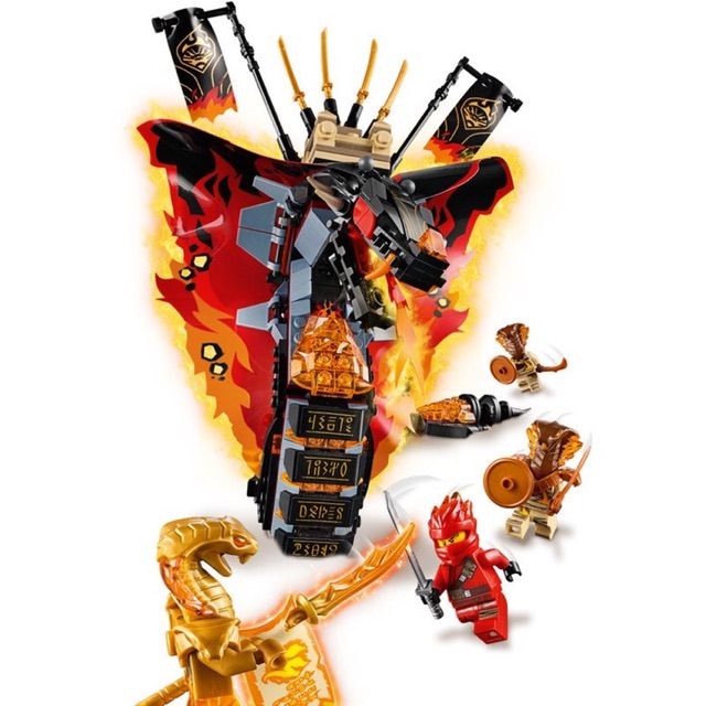 [CÓ HÀNG] Lego 70674 Fire Fang Cuộc chiến với mãng xà lửa trong Ninjago chính hãng (như hình)