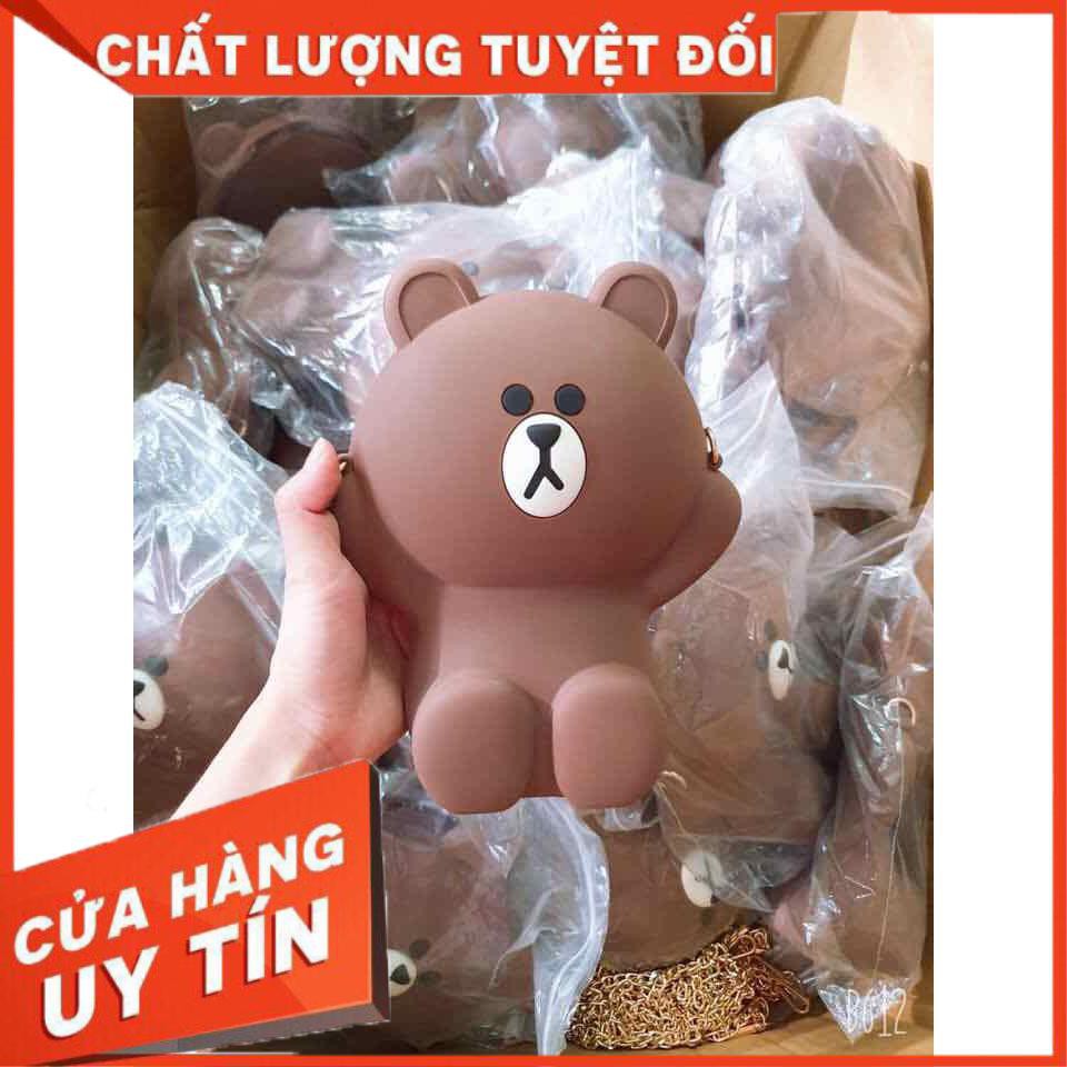 [Xả kho + free ship] TÚI GẤU BROWN SILICON XINH TƯƠI