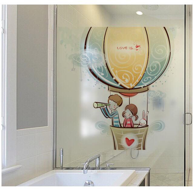 Decal trang trí kính cao cấp mẫu khinh khí cầu (58x60cm)