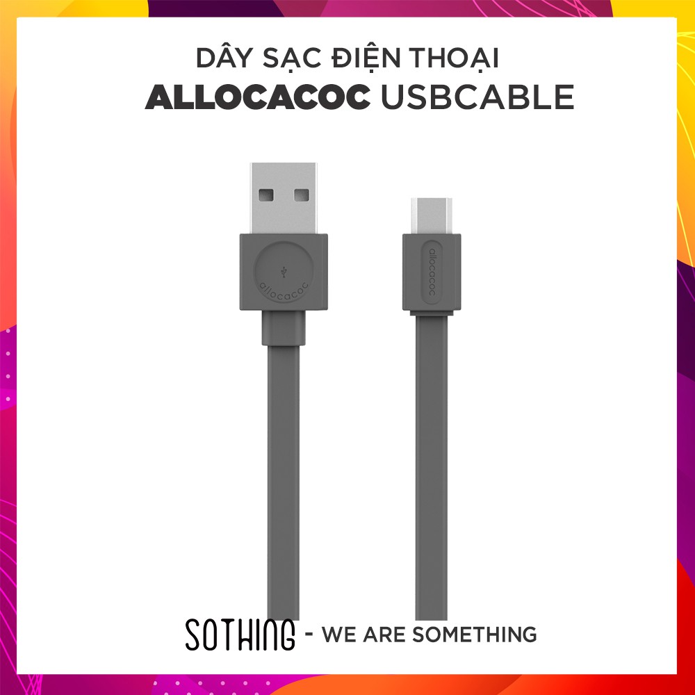 Cáp sạc Allocacoc CHÍNH HÃNG, CHỐNG RỐI Lightning / Micro USB/ Type C độ dài 1.5m