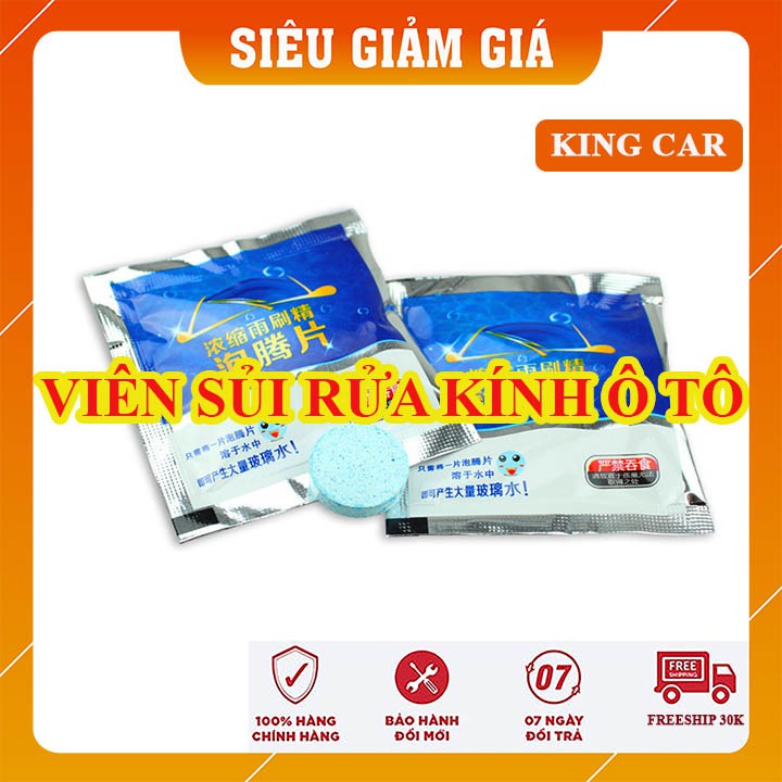 Viên sủi rửa kính xe ô tô, viên pha nước rửa kính xe hơi siêu sạch (1 Viên)(1 viên = 4L) - Shop KingCar